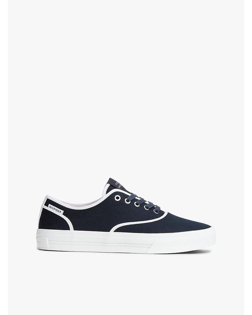 Tommy Hilfiger Blue Canvas Cupsole Trainers for men