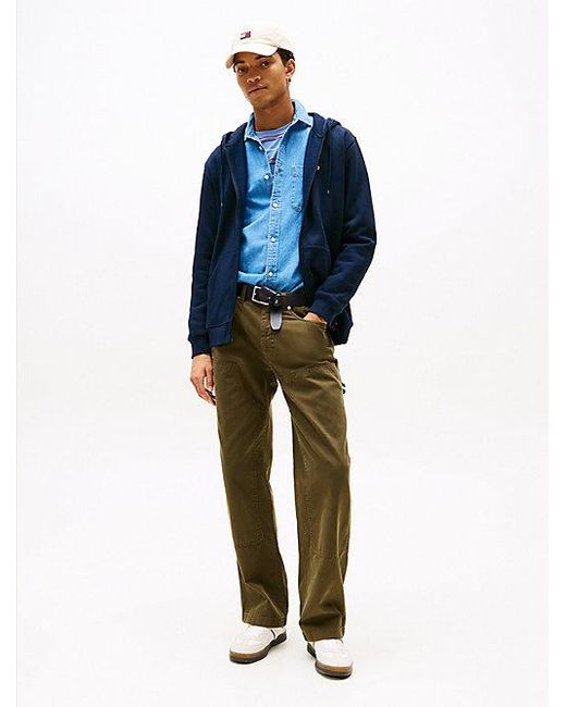 Sudadera De Felpa Con Capucha Y Cremallera Tommy Hilfiger de hombre de color Blue
