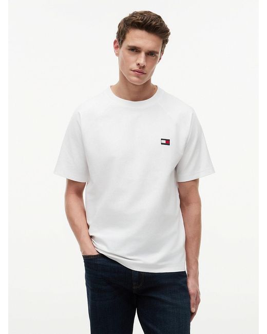 Tommy Hilfiger White Flag Raglan Sleeve Relaxed Jersey T-Shirt for men