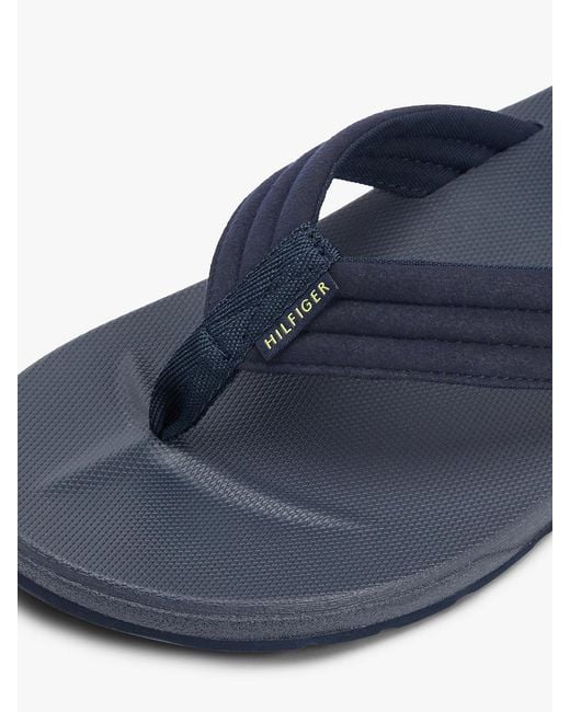Tommy Hilfiger Blue Padded Strap Contoured Footbed Flip-Flops for men