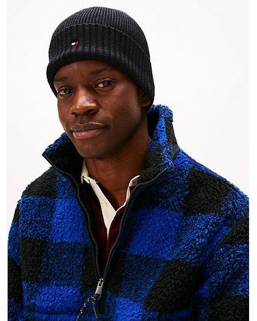 Tommy Hilfiger Hilfiger Flag Beanie Mit Kaschmir in Black für Herren