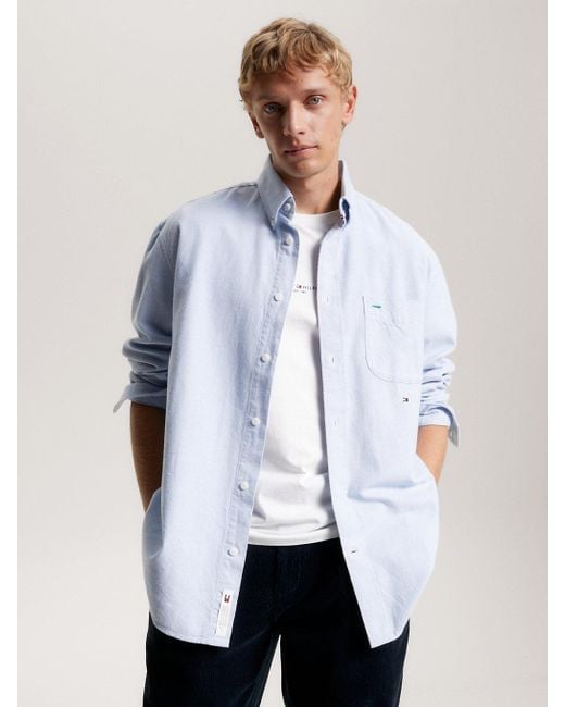 Chemise Oxford coupe standard Premium Tommy Hilfiger pour homme en coloris  Blanc | Lyst