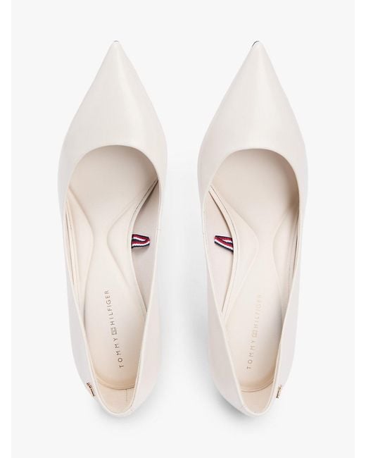 Tommy Hilfiger White Leather Pointed Toe Stiletto Heels