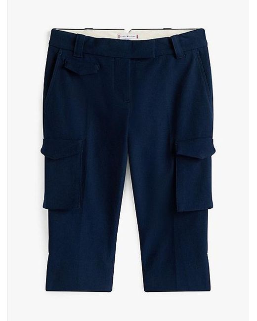 Tommy Hilfiger The Runway Collection Slim Cropped Cargobroek in het Blue