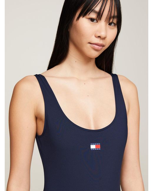 Tommy Hilfiger Blue Heritage Scoop Back One-piece Swimsuit