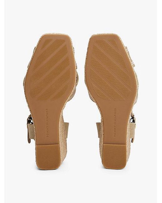 Tommy Hilfiger Espadrille Met Sleehak in het Natural