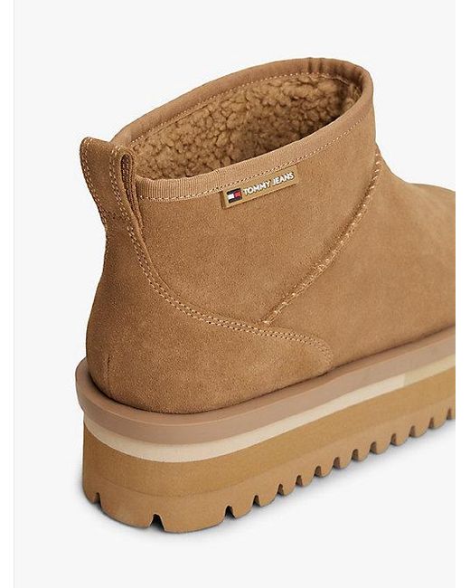 Tommy Hilfiger Suède Snowboot Met Plateauzool in het Brown