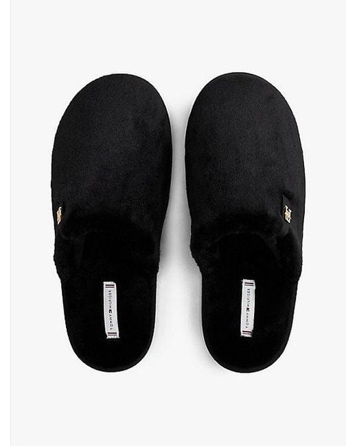 Tommy Hilfiger Pantoffel Van Imitatiebont Met Th-Monogram in het Black