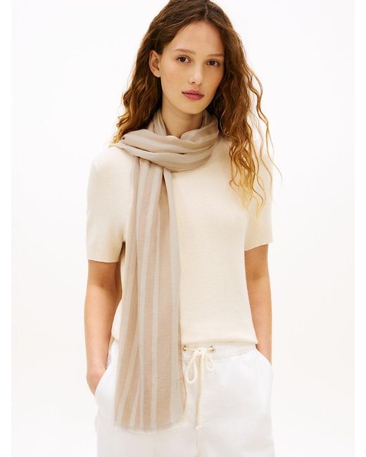 Tommy Hilfiger Natural Chic Th Monogram Rectangular Scarf