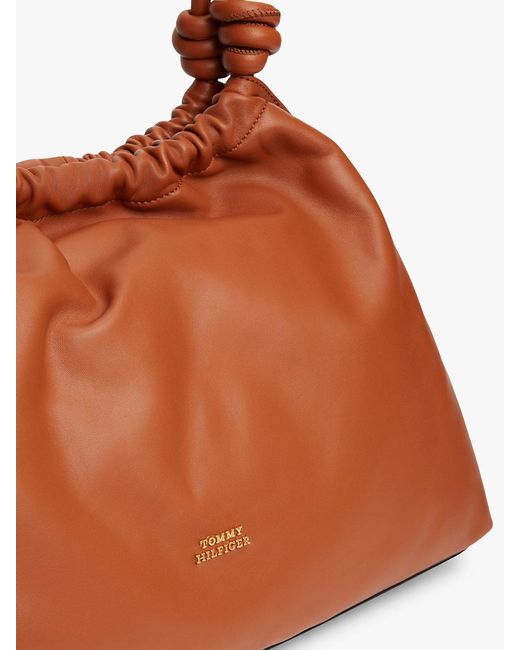 Tommy Hilfiger Brown Soft Leather Hobo Bag