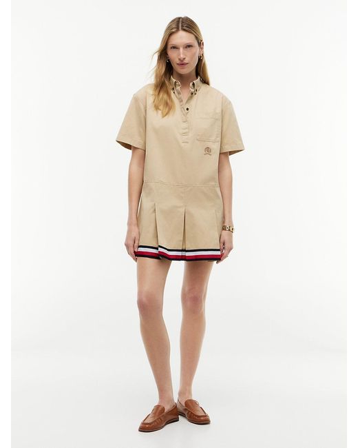 Tommy Hilfiger Natural Global Stripe Hem Relaxed Shirt Dress