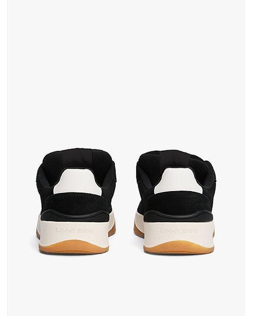 Tommy Hilfiger Suède Sneaker Met Getextureerde Tussenzool in het Black voor heren