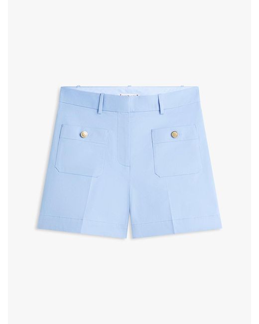 Tommy Hilfiger Blue Crest Embossed Gold-tone Button Shorts