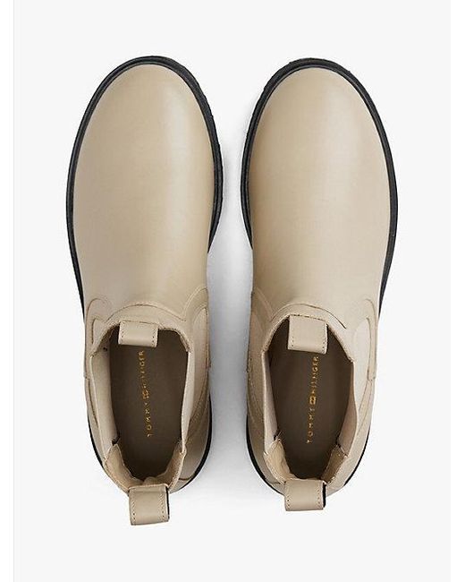 Tommy Hilfiger Leren Chelsea Boot in het White