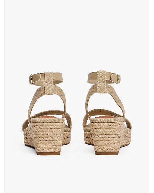 Tommy Hilfiger Natural Hilfiger Monotype Espadrilles Mit Keilabsatz