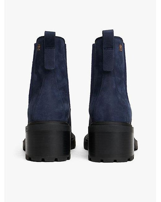 Botines Chelsea Con Tacón Ancho Tommy Hilfiger de color Blue