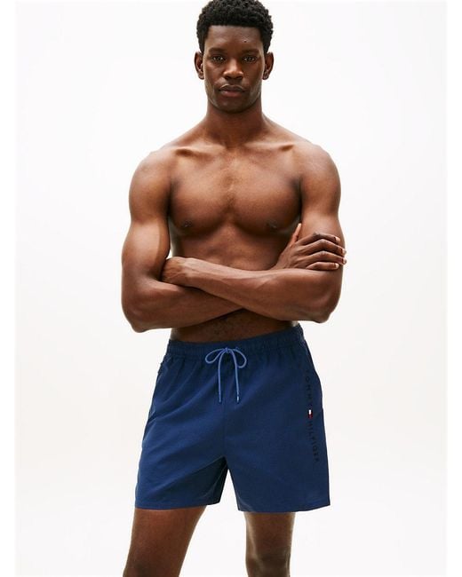Tommy Hilfiger Blue Original Ithaca Stripe Mid Length Swim Shorts for men