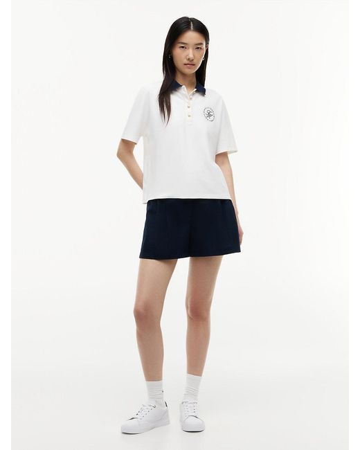 Tommy Hilfiger White Regular Fit-Tone Button Polo Shirt