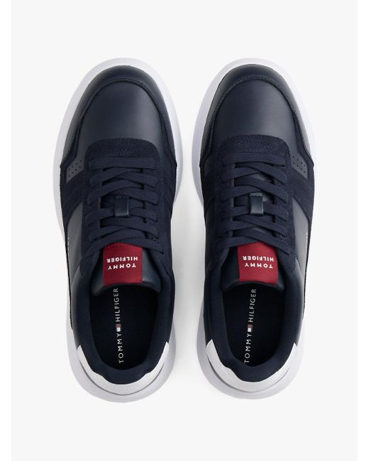 Baskets En Cuir À Semelle Finement Crantée Tommy Hilfiger pour homme en coloris Blue