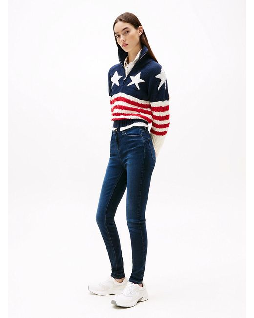 Tommy Hilfiger Blue Nora Mid Rise Skinny Jeans