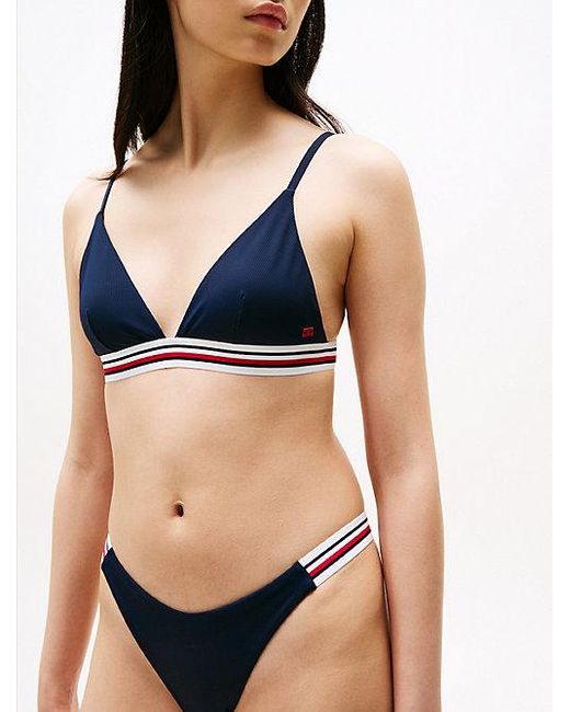 Parte Inferior De Bikini Global Stripe Tommy Hilfiger de color Blue