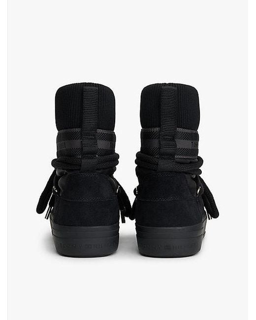Botas De Nieve Con Cordones Tommy Hilfiger de color Black