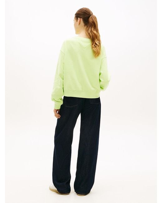 Tommy Hilfiger Yellow Athleisure Metallic Logo Relaxed Sweatshirt