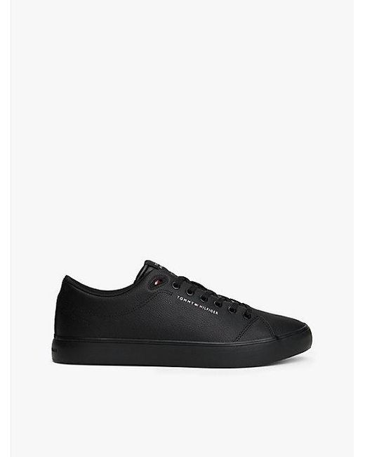 Tommy Hilfiger Logo-Sneaker Mit Leder in Black für Herren