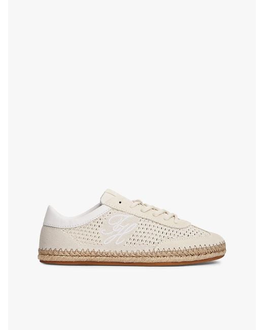 Tommy Hilfiger White Logo Rope Midsole Knit Trainers