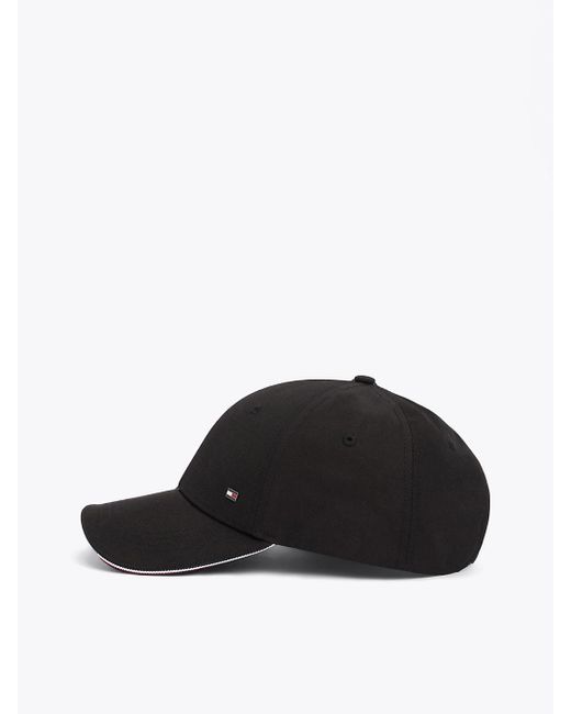 Tommy Hilfiger Black Corporate Enamel Flag Baseball Cap for men