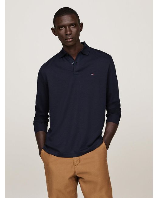 Tommy Hilfiger Regular Long Sleeve Polo Shirt in Blue for Men Lyst UK