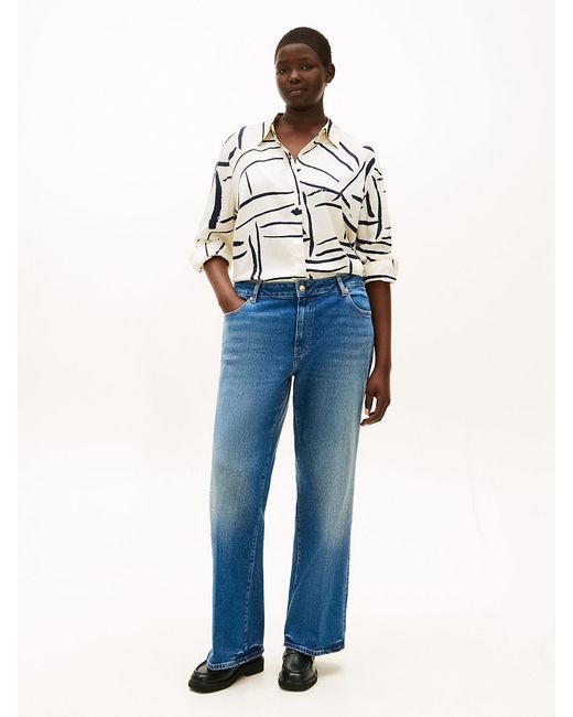 Tommy Hilfiger Blue Curve Heritage Whiskered Mid Rise Bootcut Jeans