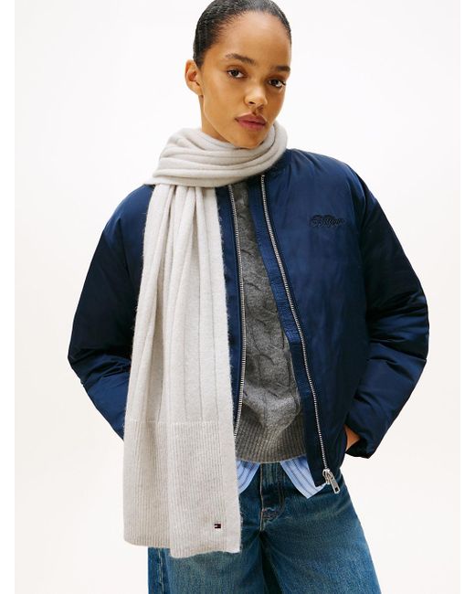 Écharpe Douce En Laine À Drapeau Tommy Tommy Hilfiger en coloris White