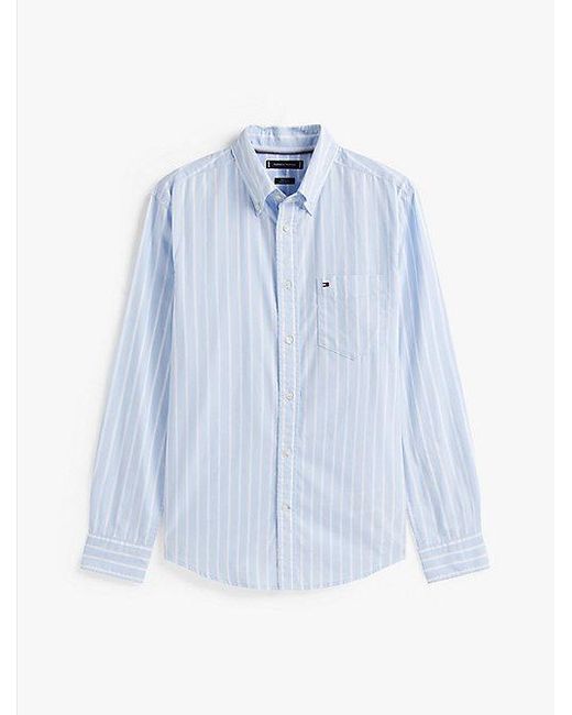 Tommy Hilfiger Th Flex Regular Fit Overhemd Met Strepen in het White voor heren