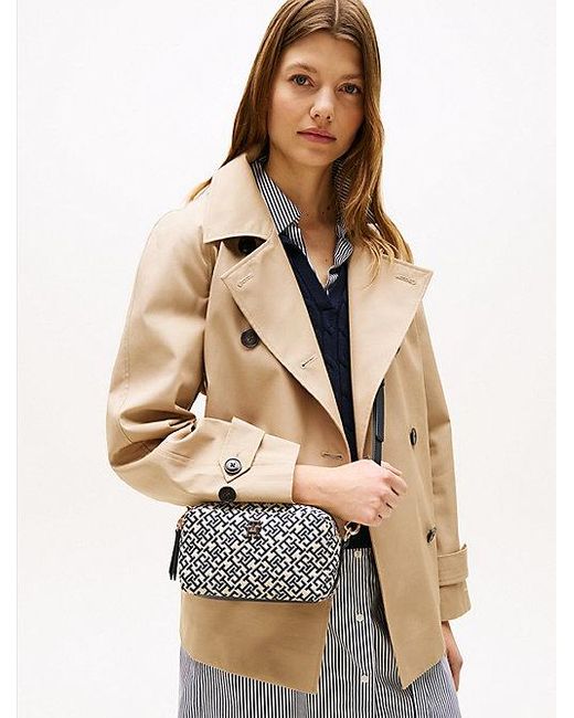 Tommy Hilfiger White Kameratasche Mit Th-Monogramm-Jacquard