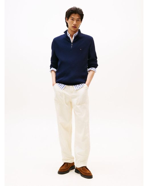 Pull Zippé Avec Cachemire Tommy Hilfiger pour homme en coloris Blue