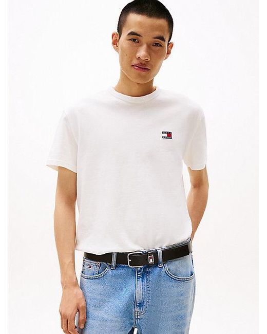 Tommy Hilfiger T-Shirt Met Ronde Hals En Tommy-Badge in het White voor heren