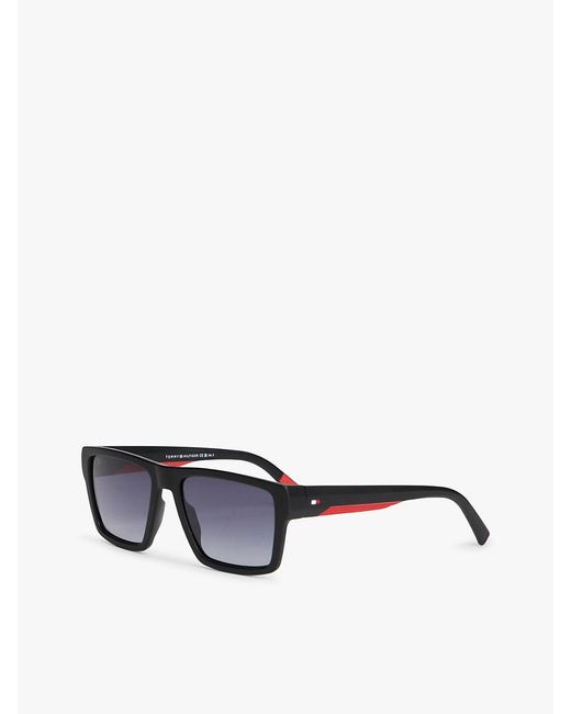 Tommy Hilfiger White Flag Square Sunglasses for men