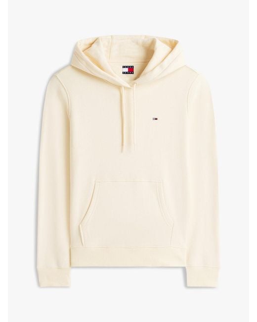 Tommy Hilfiger Natural Flag Embroidery Fleece Drawstring Hoody