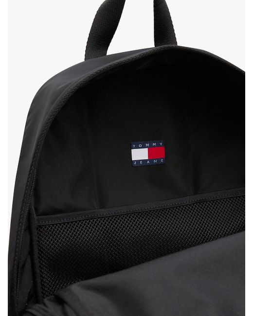 Zaino Con Logo Gommato di Tommy Hilfiger in Black da Uomo