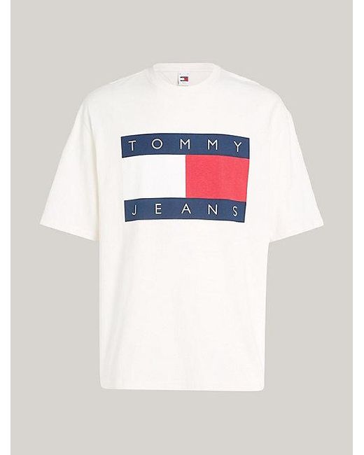 Tommy Hilfiger Oversized Fit T-Shirt mit Flag-Badge in White für Herren