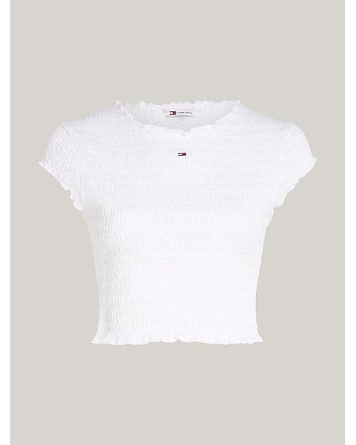 Tommy Hilfiger White Essential strukturiertes Slim Fit T-Shirt