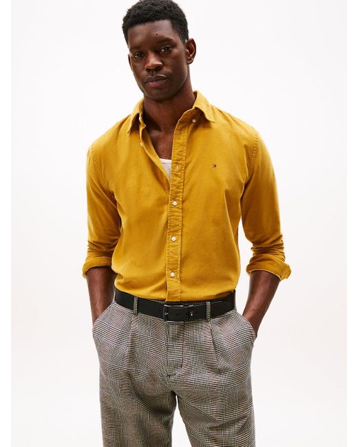 Chemise En Velours Côtelé À Drapeau Brodé Tommy Hilfiger pour homme en coloris Metallic