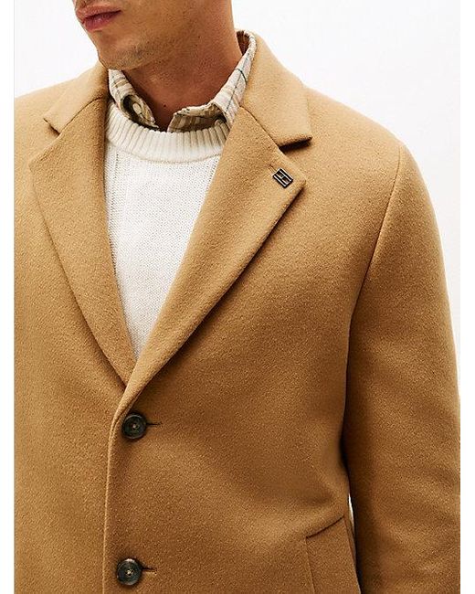 Tommy Hilfiger Smart Casual Single-Breasted Jas Van Wolmix in het White voor heren