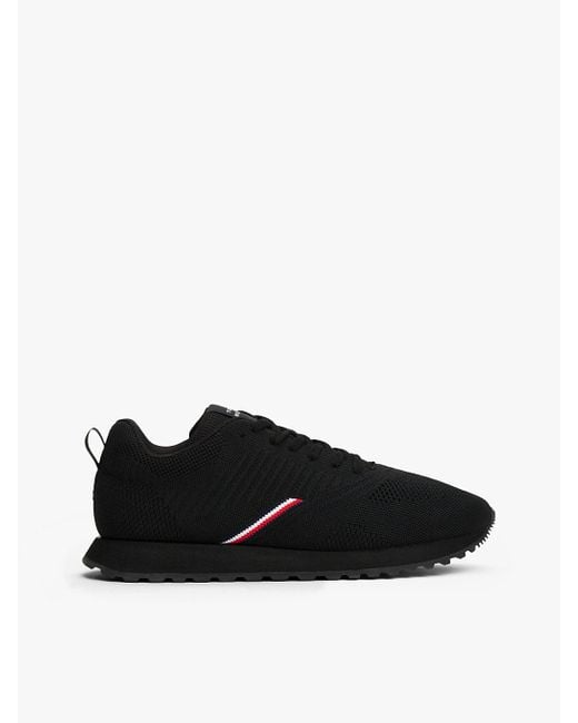 Tommy Hilfiger White Contrast Texture Knit Trainers for men
