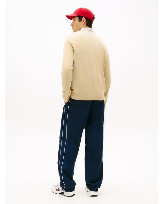 Tommy Hilfiger Natural Tommy Flag Embroidery Lightweight Slim Jumper for men
