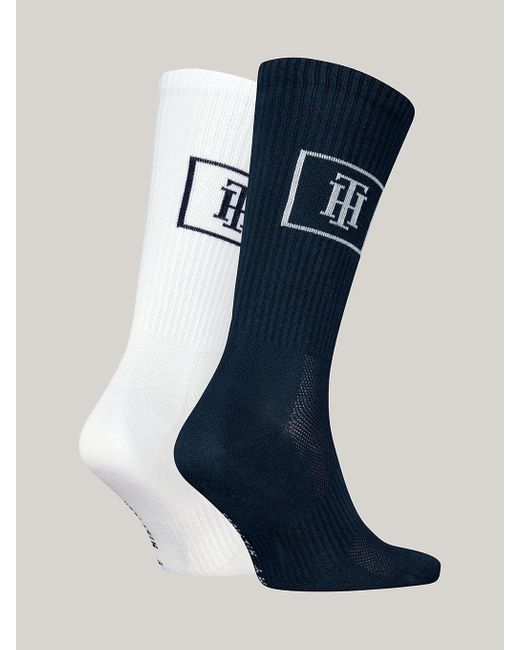 Tommy Hilfiger Blue 2-pack Th Monogram Mesh Panel Socks for men