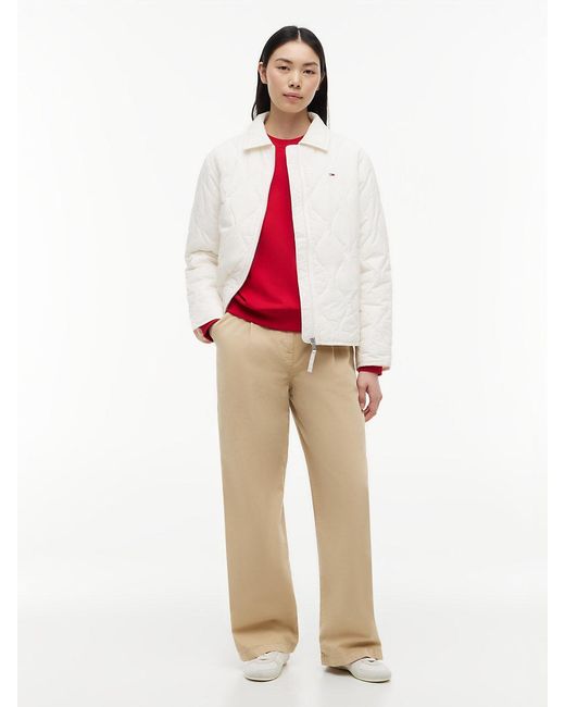 Tommy Hilfiger White Water Repellent Quilted Relaxed Jacket