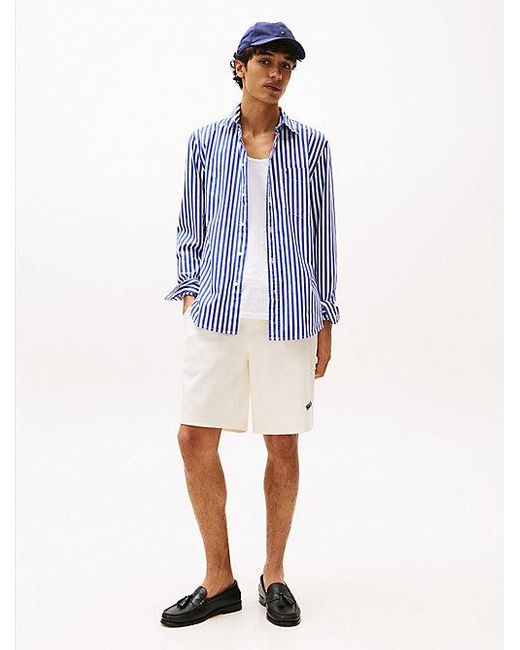 Tommy Hilfiger Th Flex Regular Fit Overhemd Met Strepen in het Blue voor heren