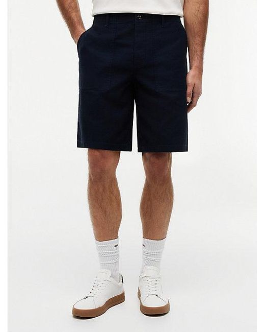 Tommy Hilfiger Relaxed Fit Twill Chino-Short in het White voor heren